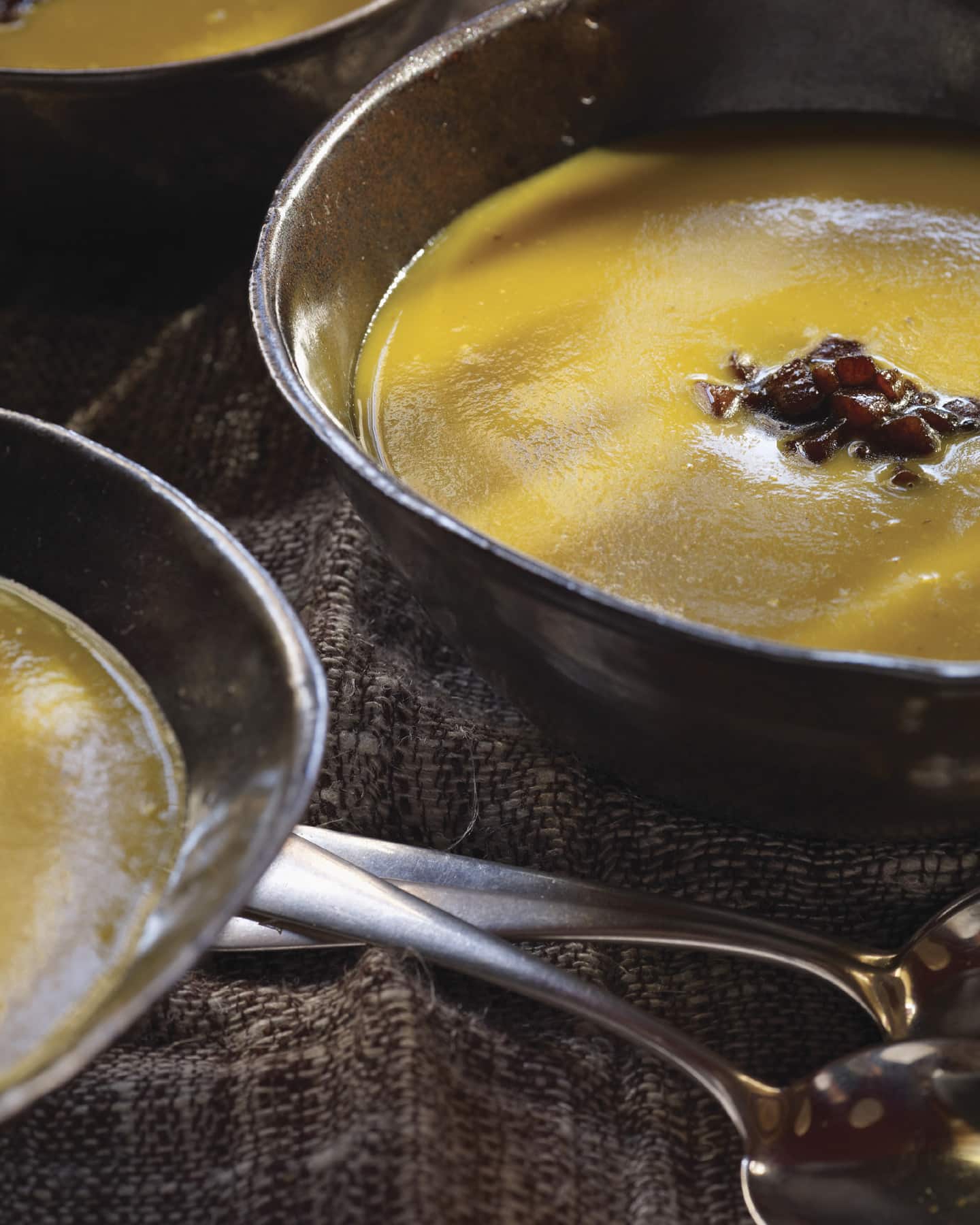Butternut Squash–Chestnut Soup with Caramelized Pears