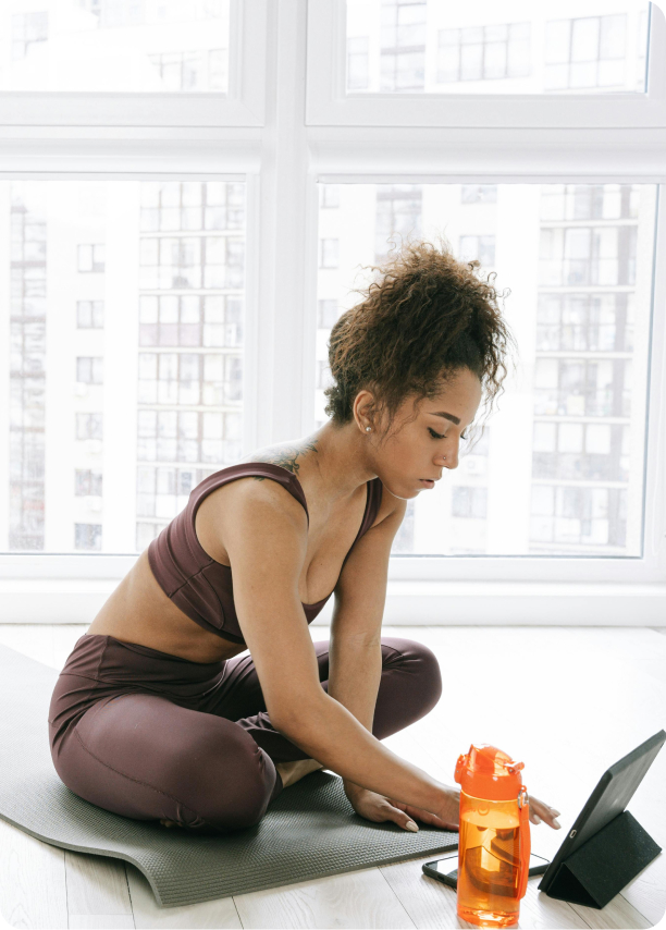 Woman preparing for a workout